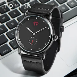 TOMI Men's Fashion Minimalist Watch Classic Round dial Quartz Watch Men's versatile High quality Watch Reloj Festival Gift