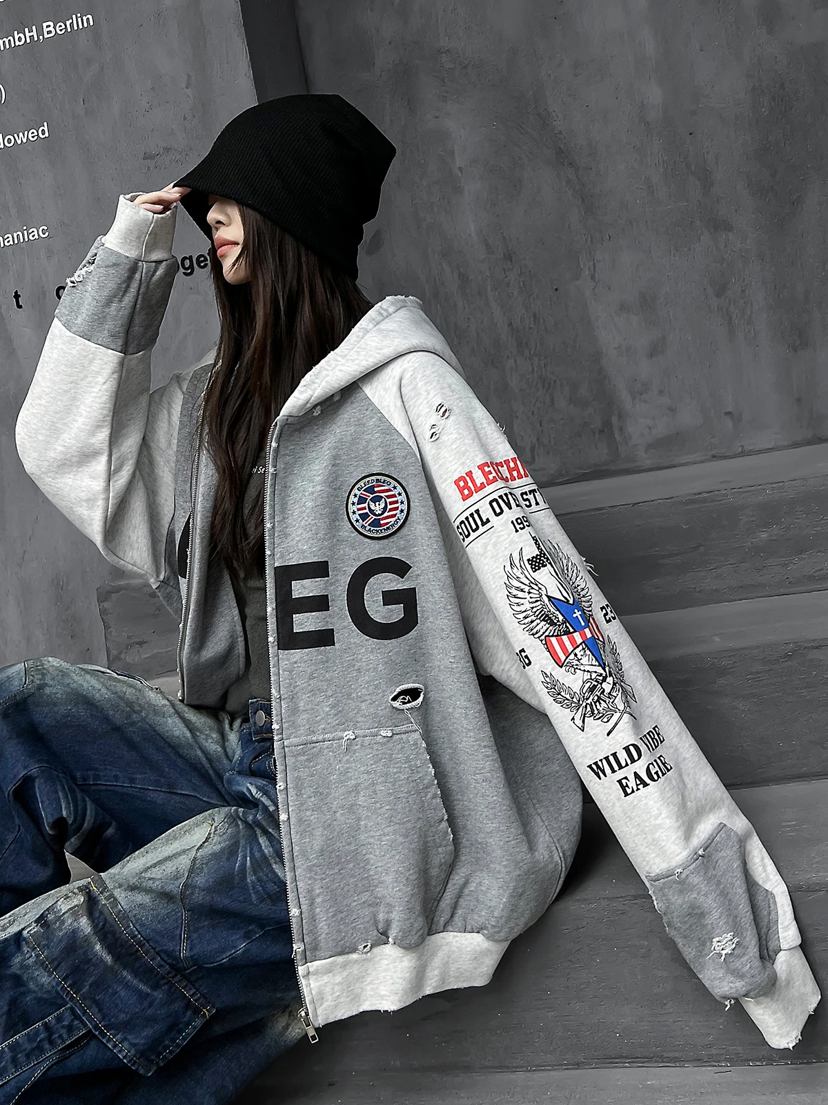 

Стильная женская бейсбольная куртка-кардиган с капюшоном, модный бренд, весна 2026, новая коллекция, хлопок, длинный рукав