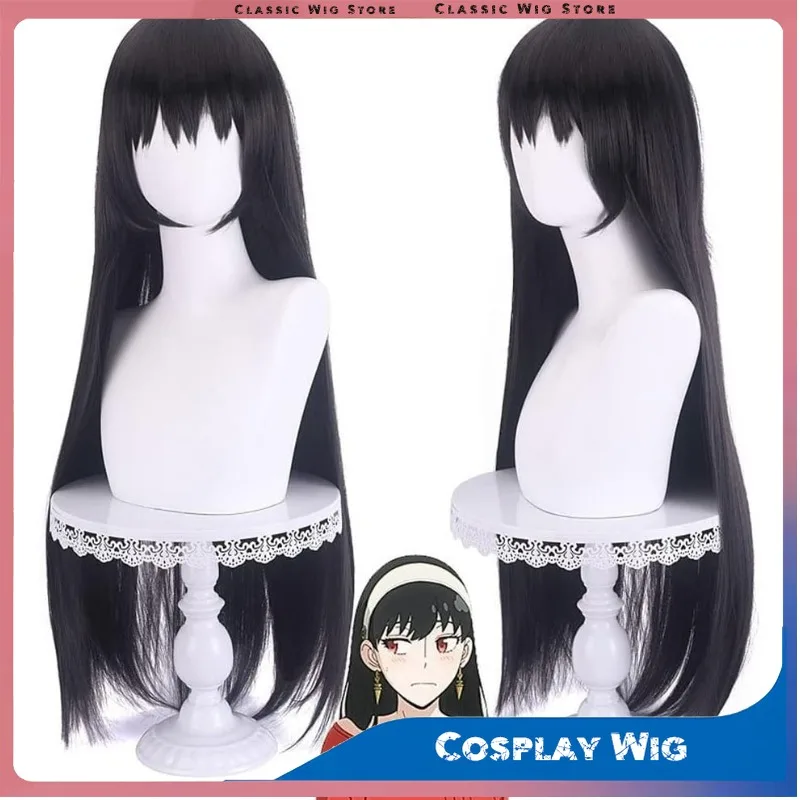 

Аниме SPY × Family Yor Forger Косплей Парик Черный Длинные Прямые Волосы Костюм Парики Хэллоуин Полоса Парик и Кепка Для Парика