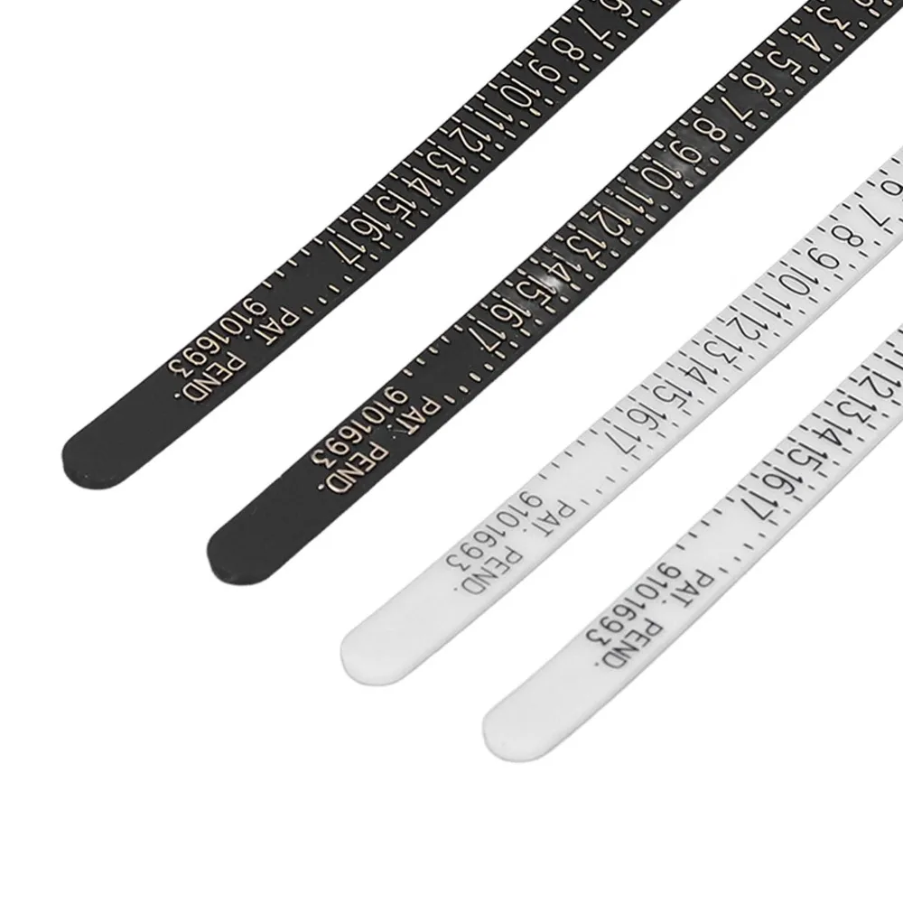 10pcs Portable Plastic Ring Sizer Tool Reusable Design Clear Printing Jewelry Sizing Tool Finger Measuring Gauge For Women