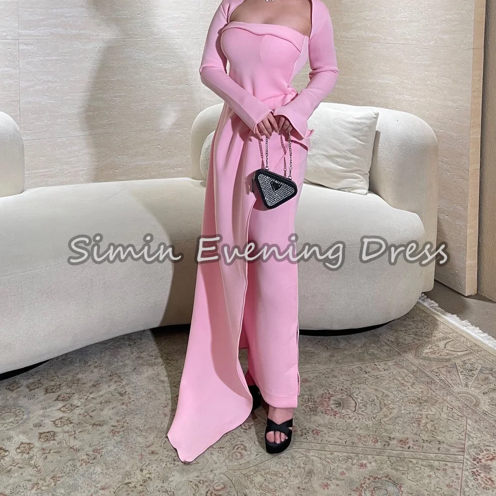 

Simin креп с вырезом лодочкой, прямые складки, элегантные вечерние платья для женщин, 2025 г., с длинными рукавами, вечернее платье длиной до пола