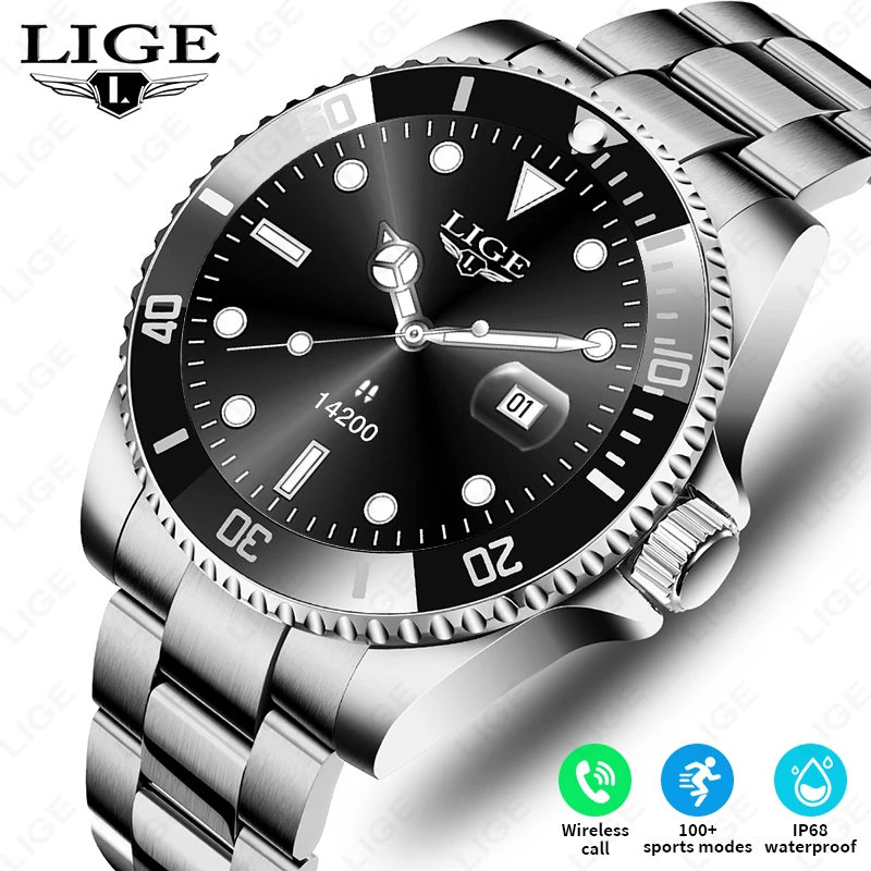 

Original New LIGE Smart Watch Wireless call 100+ Sports Modes IP68 Waterproof 1.27'' HD Screen Smart watchs for men Android IOS