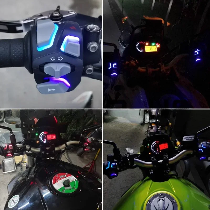 22mm 2pcs Handlebar Motorcycle Switches Headlight Warning Light Turn Signal Horn Start Kill Button with LED E-bike ATV Switch