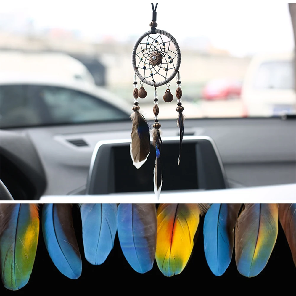 

Creative Car Pendant Handicraft Dreamcatcher Feather Hanging Car Rearview Mirror Ornament Auto Decor Trim Accessories For Gifts
