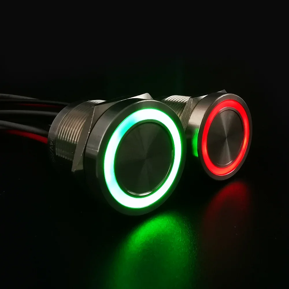 19mm 22mm 25mm IP68 lock type Red and green led Piezo Switch  5V 24V LED Light Stainless Steel Push Button