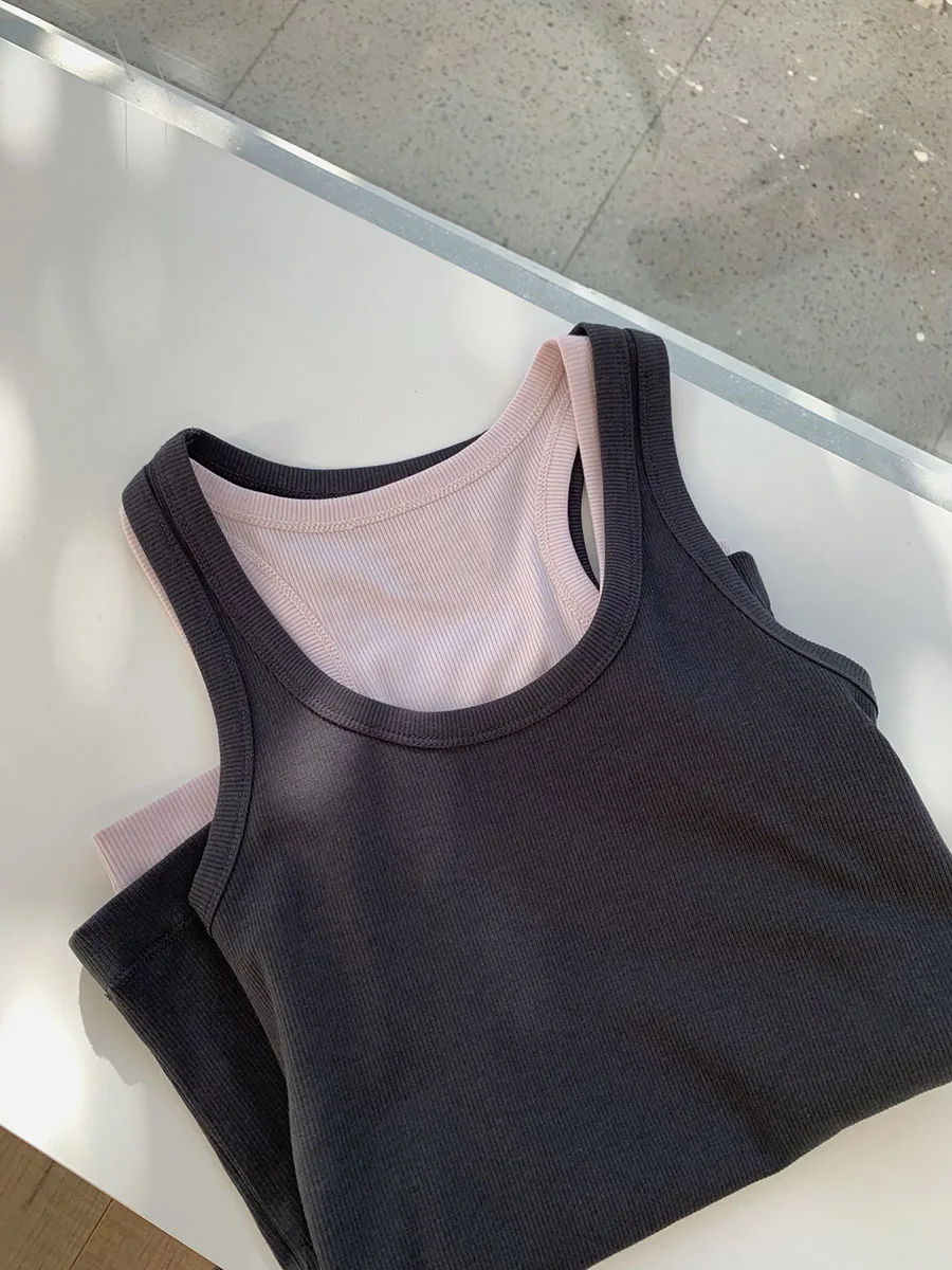 

Dee Sicile Slim Fit Tank Top 4 Colors Basic Versatile Elastic Women's Clothing Can Be Worn as an Outer irt Workwear Sle