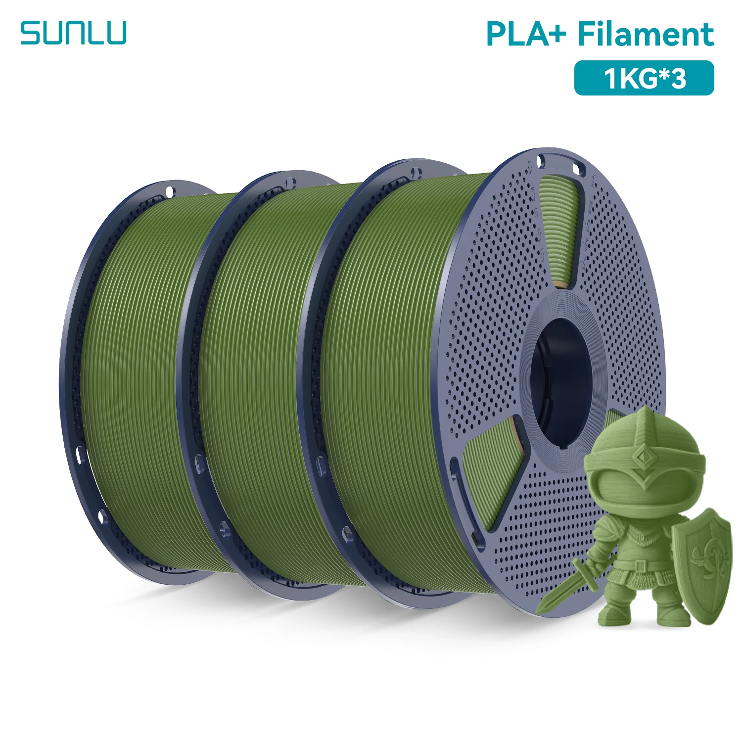 SUNLU PLA PLUS 3D-Drucker Filament 1,75mm±0,02mm 3KG Zähigkeit Sauber Gewickelt Verwicklungsfrei PLA+ Filament für die Meisten FDM-Drucker