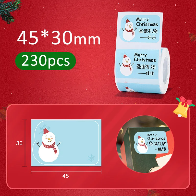 NIIMBOT Christmas Holiday Thermal Label Paper for use in B21 B3S B1 B203 Label Printer Auto Adhesive Paper Home Decoration Label