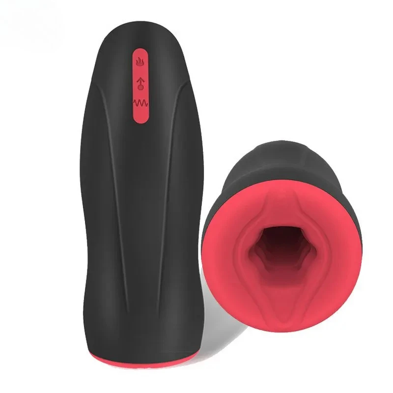 Automatic Silicone Oral Sex Blowjob Sex Deep Throat Rolling & Rotating Male Masturbator Heating Shaking Glans Exerciser for Men