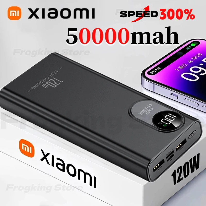Xiaomi 120W 50000mAh Power Bank Batteria di ricarica super veloce Display digitale ad alta capacità PowerBank per iPhone Samsung Redmi Nuovo