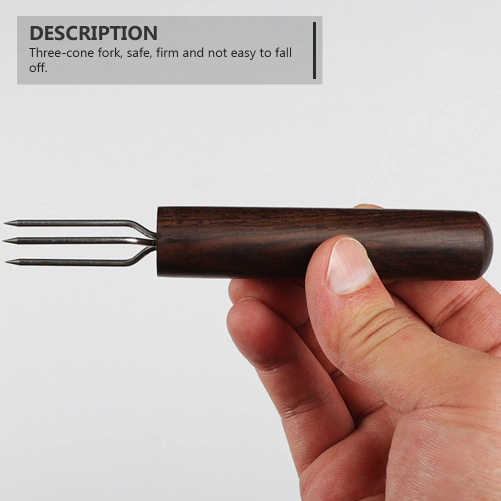 

2pcs Moxibustion Fork Durable Prong Extension Portable Mugwort Holder Rosewood HighQuality Material ThreeCone Fork
