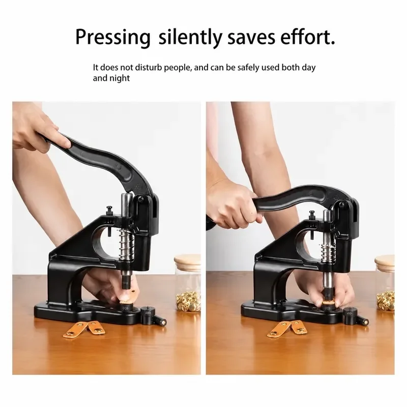 Manual Snap Fastener Press Tool Die Set for Bags Hardware Eyelet Spring 4-in-1 Snap Button Kit