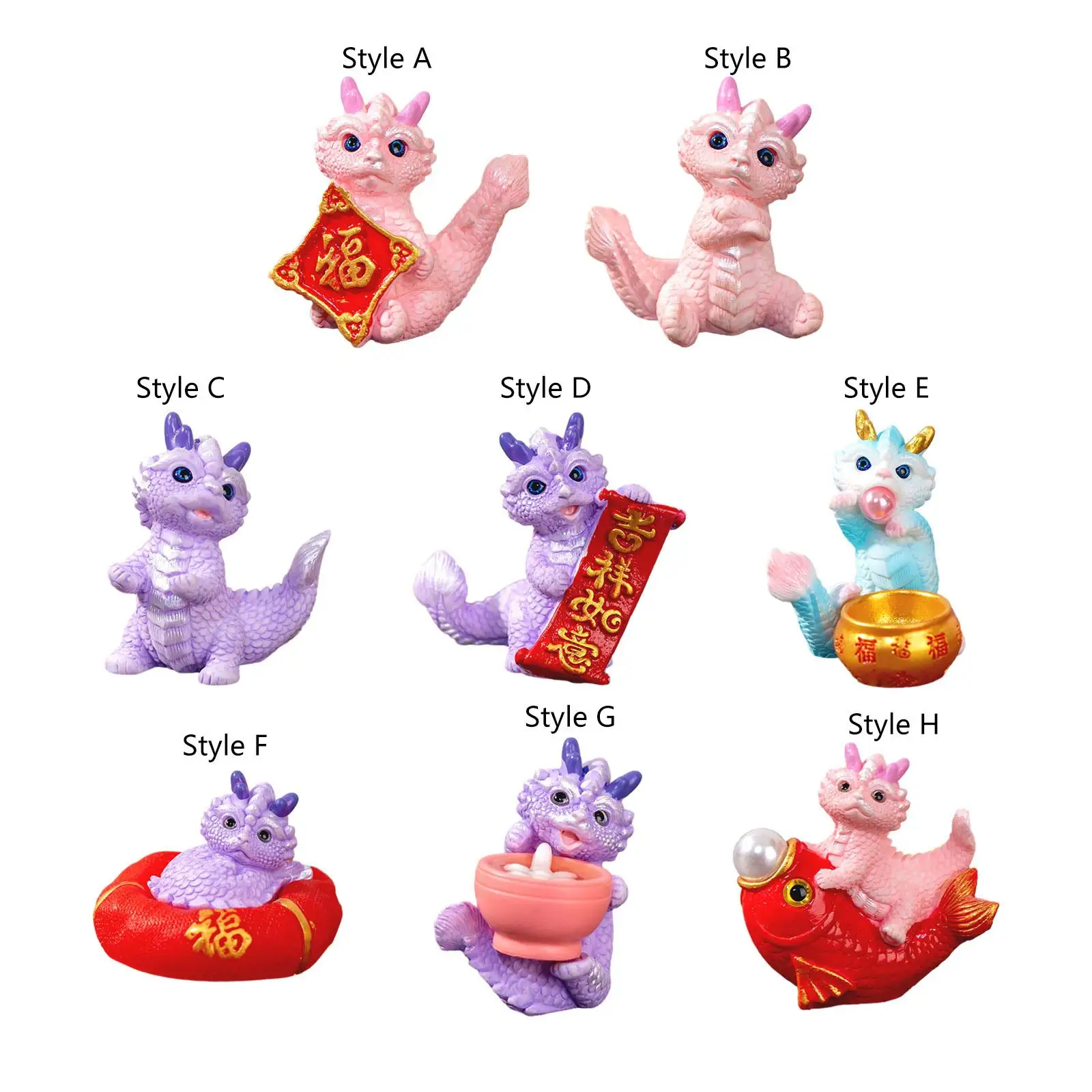 Chinese New Year Dragon Statue Dragon Sculpture Crafts,Resin Chinese Dragon Statue for Entryway,Cabinet,Bookshelf Home Decor