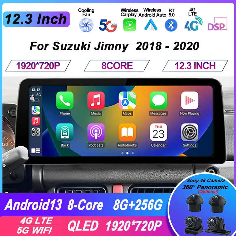 

12.3 Inch Auto Android 13 All in one Car Radio For Suzuki Jimny 2018 2019 2020 Stereo Multimedia Player GPS Carplay Head unit