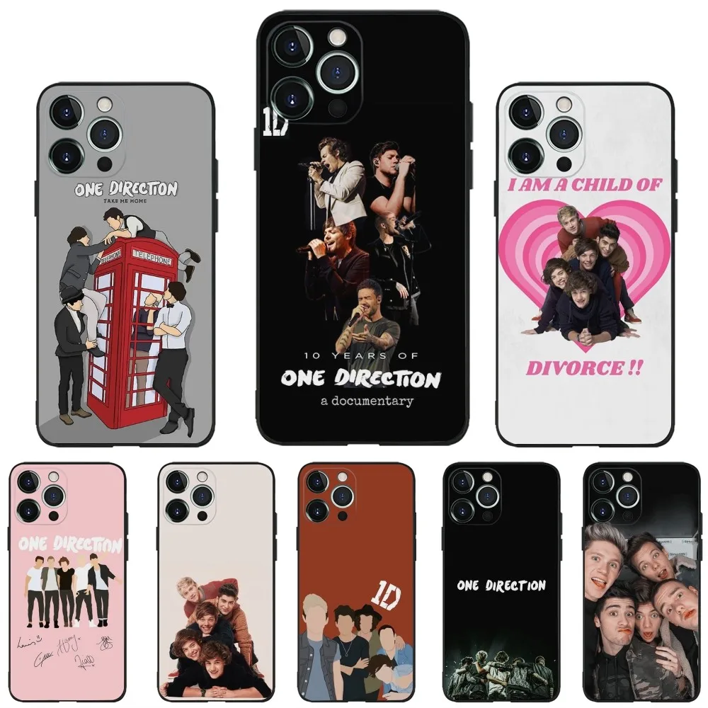 Band O-One Direction Phone Case For iPhone 16,15,14,13,12,11,Plus,Pro Max,XS,X,XR,SE,Mini,8,7 Soft Silicone Black Cover