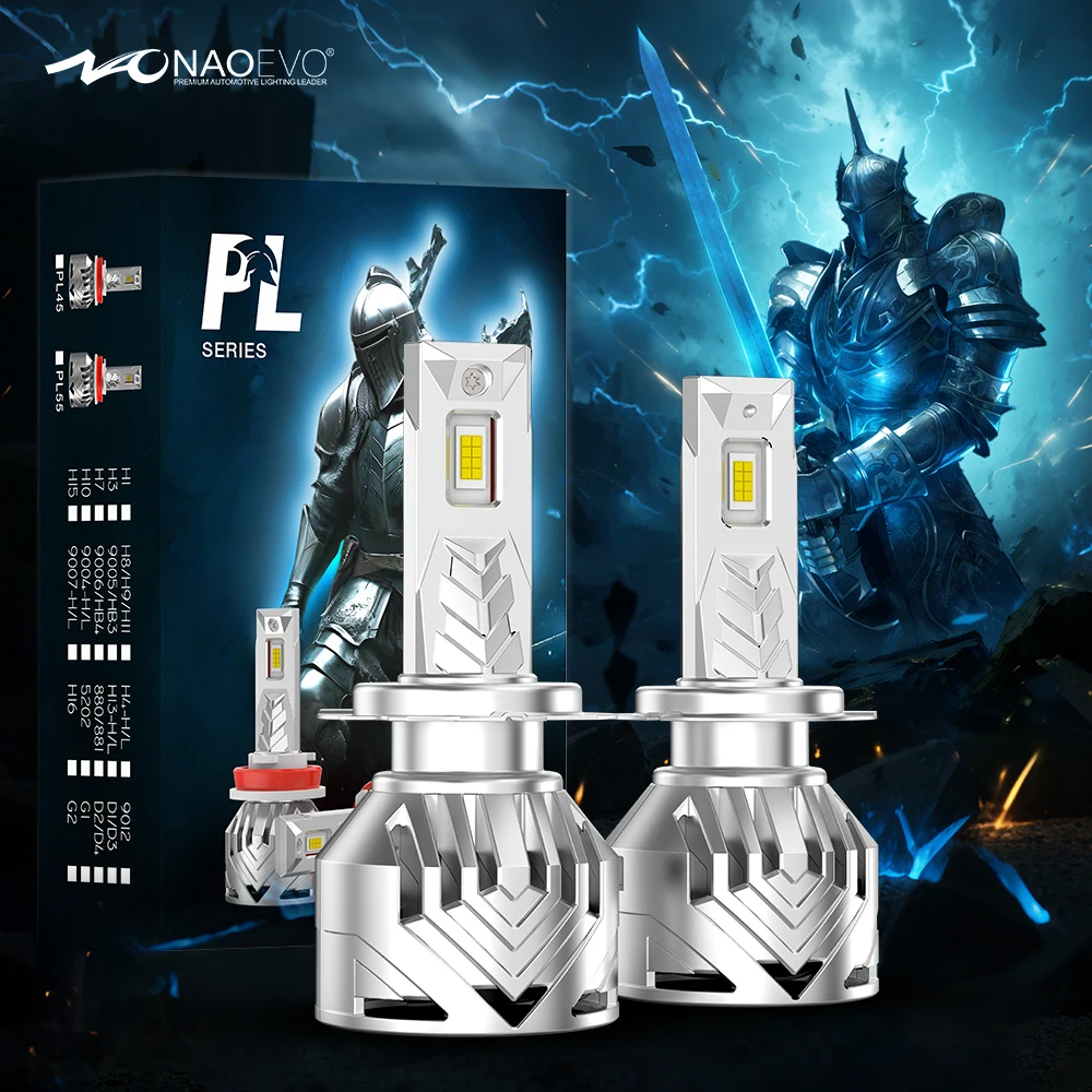 NAOEVO PL45 Led Headlight Easy Installation Plug And Play H4 H7 H11Car Headlamp Bulb 9005 9006 All In One Auto Light Canbus