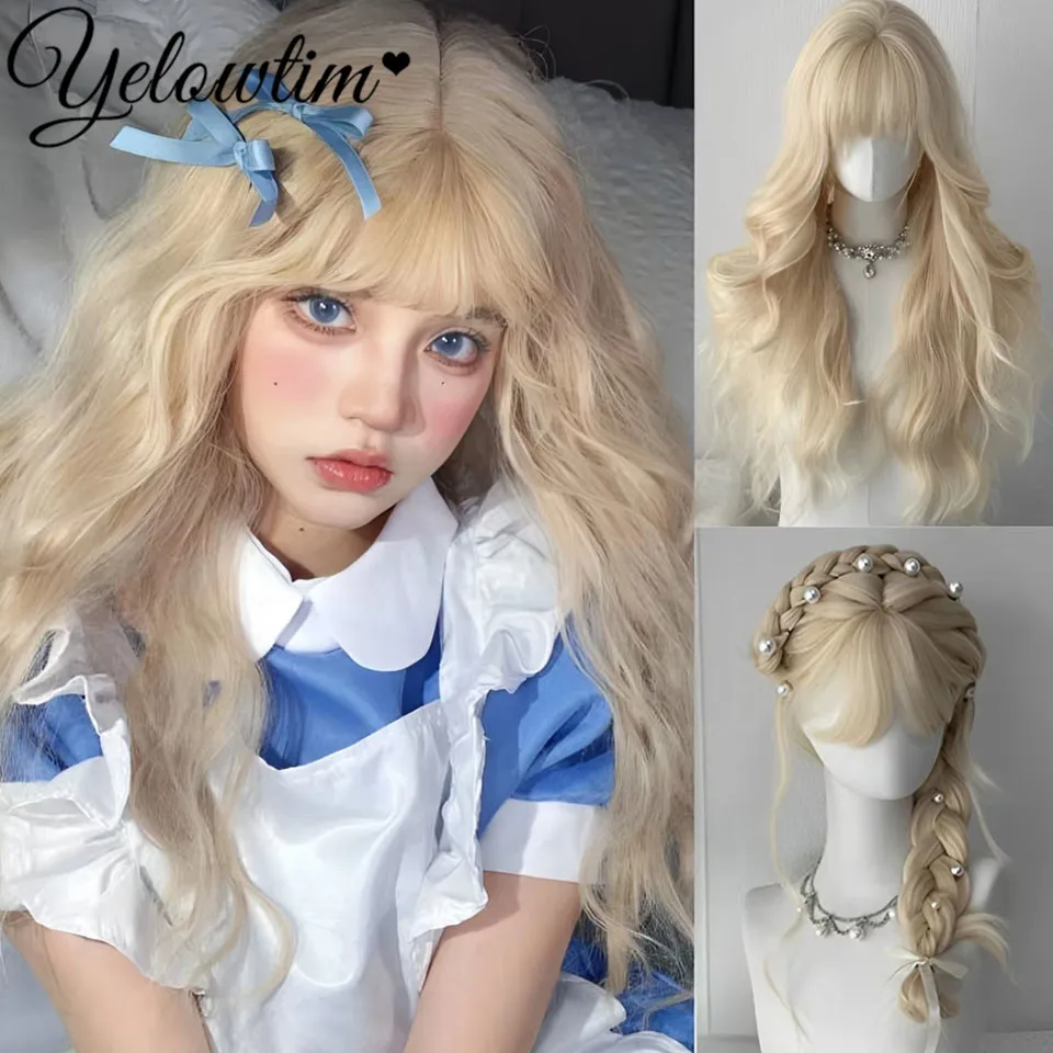 Parrucca anteriore in pizzo sintetico diritta LM per donna 38 pollici lunga Ombre marrone rosso biondo evidenziazione parrucche frontali in pizzo parrucca cosplay