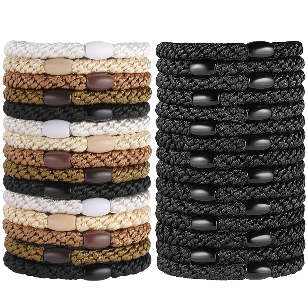 

10pcs Elastics Hair Bands Ties Ponytail Holders Rubber Bands for Women Girls Thick Hair No Damage No Crease Stretchy Accessories