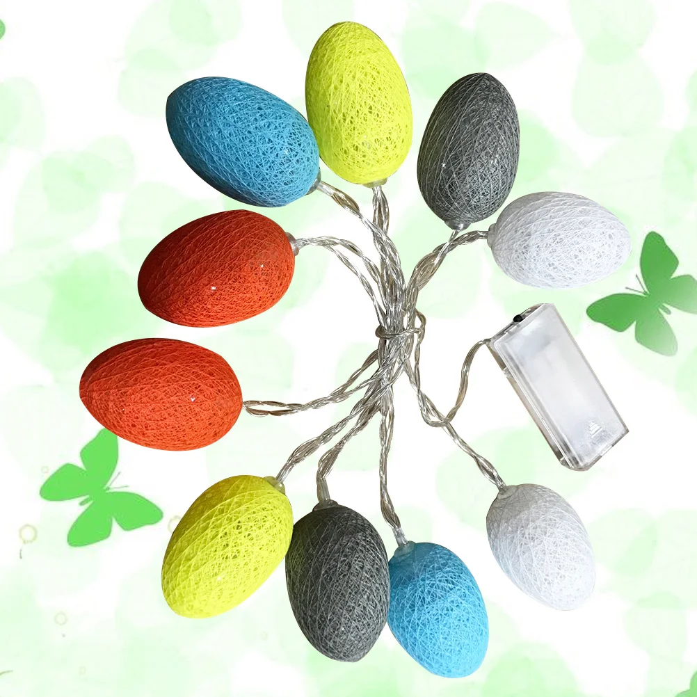 

5.9Ft 10 Leds Egg Lights Colorful Easter Decoration String Waterproof For Plants Window Furniture Party Wedding Camping Decor