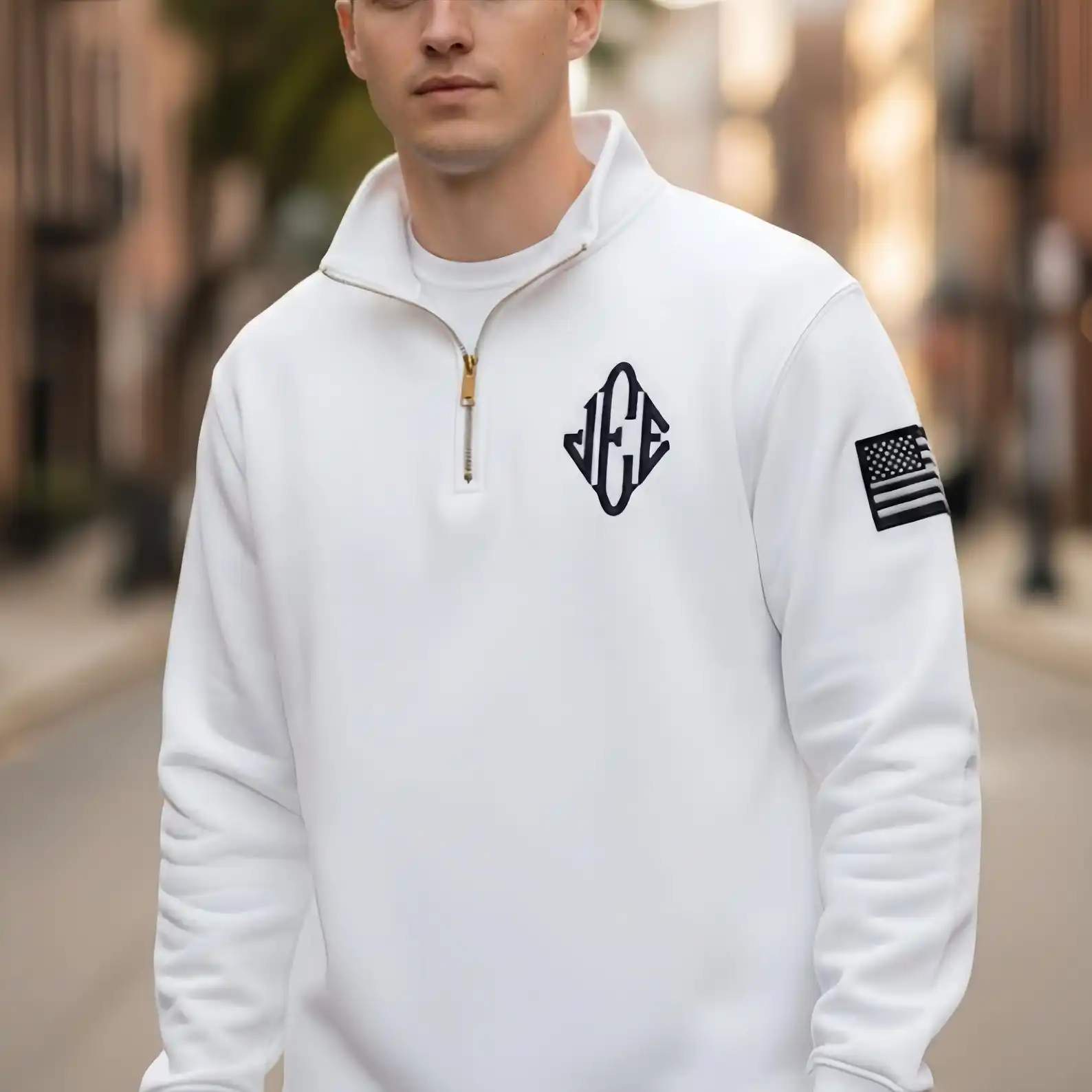 

Флисовая толстовка Harajuku Quarter Zip с воротником-стойкой в стиле Y2K, оверсайз, быстрая доставка, мужская одежда