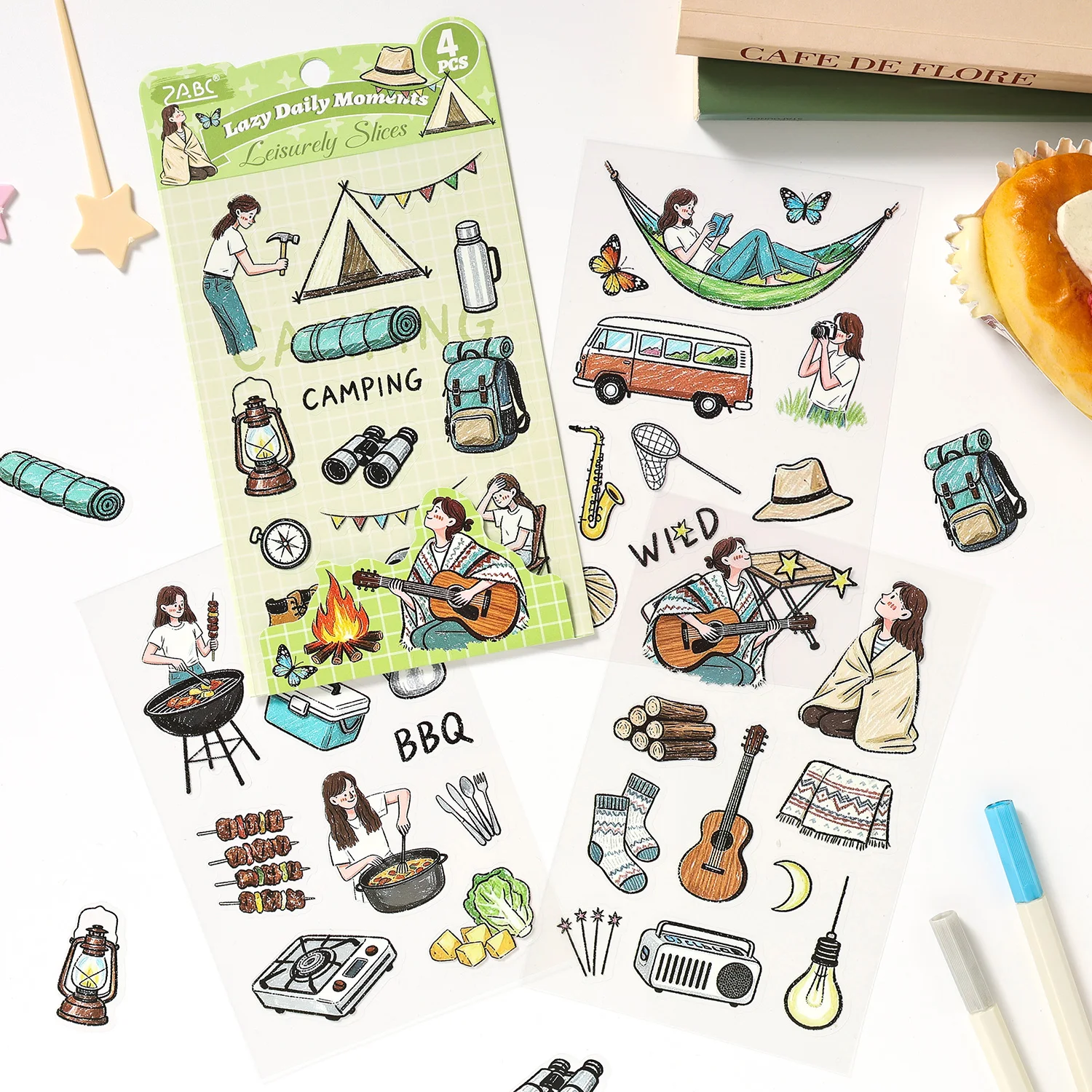 Chaoyu Daily Life Pet Journal Stickers High-Quality Cute Cartoon Character Decorative Small Patterns Transparent Waterproof Stickers