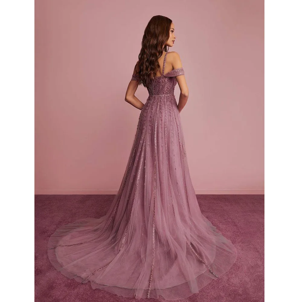 High Quality Women Prom Dresses Sweetheart Off the Shoulder Floor Length A-Line Sexy High Split Fashion Evening Party Gowns