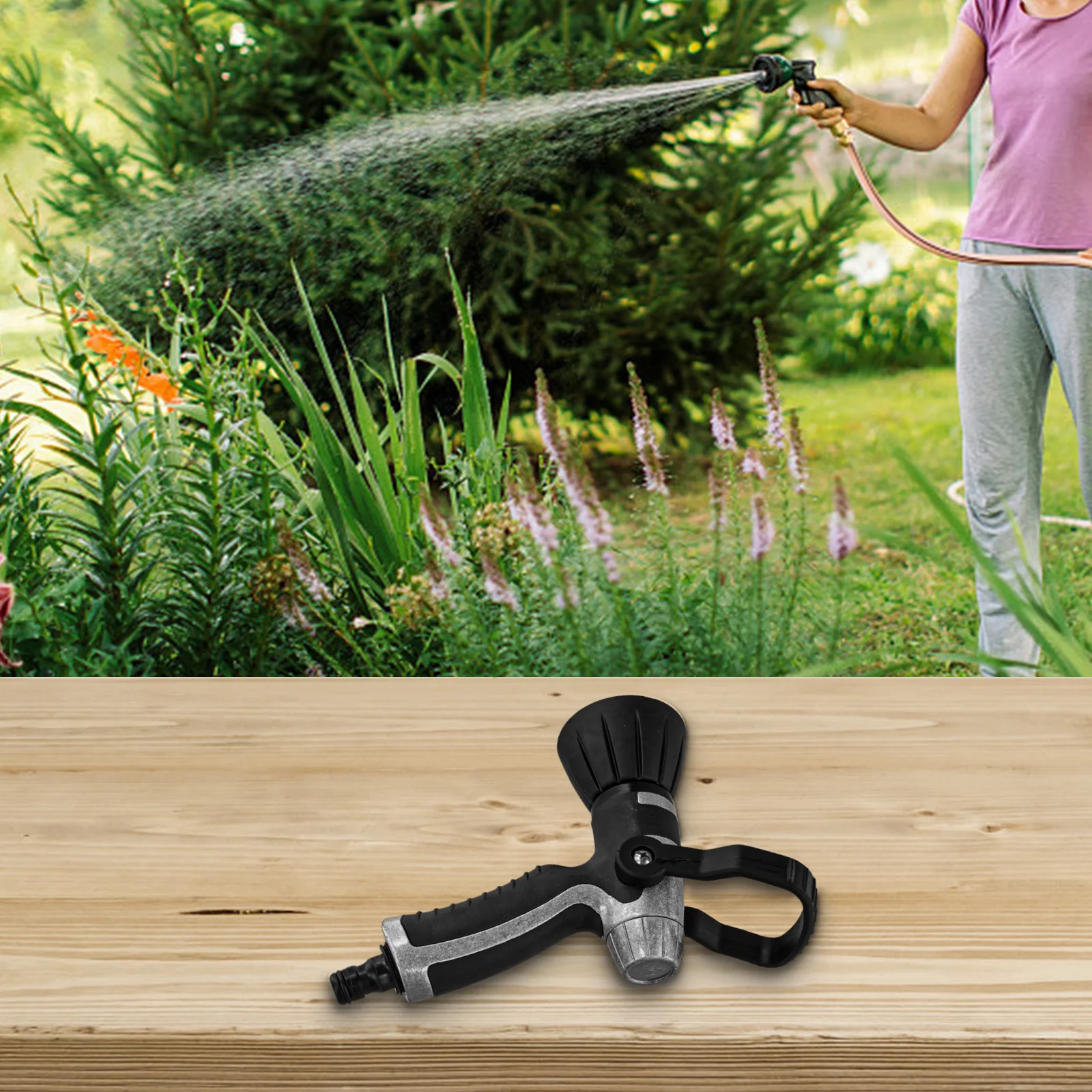 

Насадка для мойки автомобилей и сада, металлическая, регулируемая, высокого давления, для чистки домашних животных, надежная, с вращающейся распылительной головкой, для садового шланга