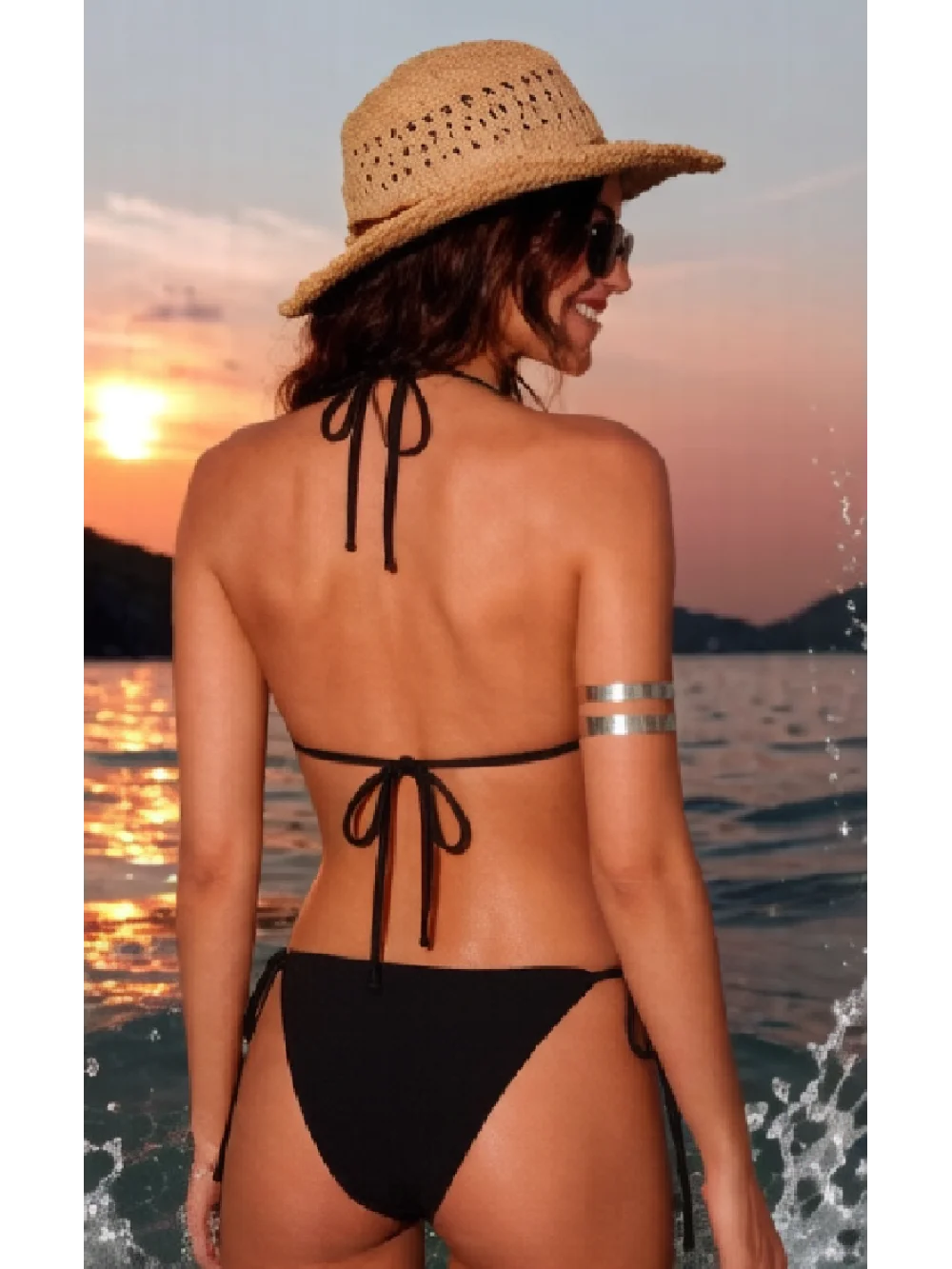 2026 New Gothic Punk Rivet Cross Bikini Set with Letter Printing, Spicy Girl Bikini, Fashion Trend, Personality, Beach Swimming