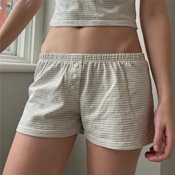 Cottage Women Shorts 00s Retro Boyshort Underwear Elastic Waistband Button Soft Comfy Sweatshorts Y2K Loungwear Pajamas Buttom