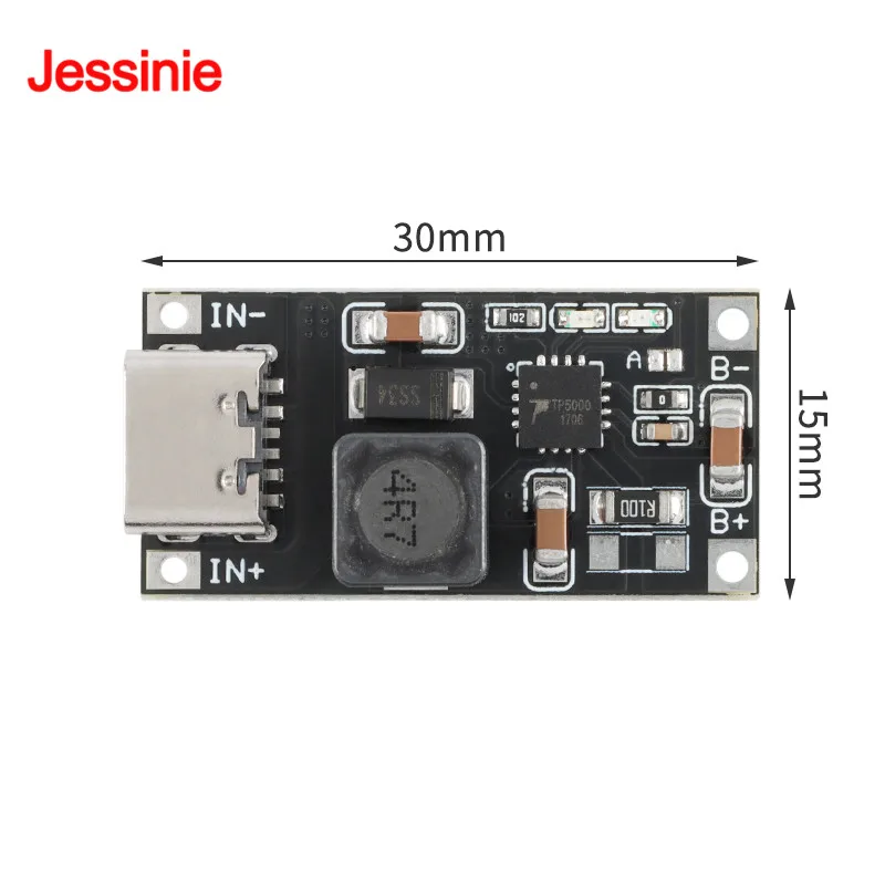 5pcs/1pc TP5000 Charging Management Power Supply Module Board 4.2V/3.6V 1A Single and Double Lithium Batteries TYPE-C Interface