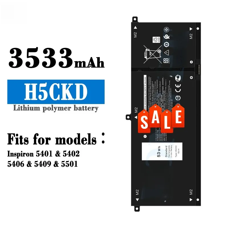 High‑quality H5CKD Laptop Battery for Dell Inspiron 5401 5402 5406 5409 5501 Replacement Battery for Laptops