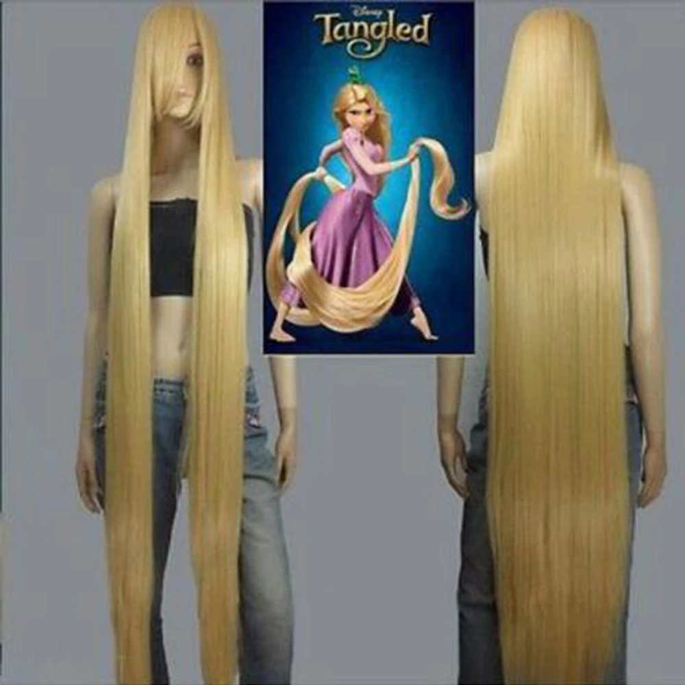 Mulheres Rapunzel Perucas de Cosplay Retas Douradas, Filme, 150cm, Longa, Natal, Dia das Bruxas, Fantasia, Festa