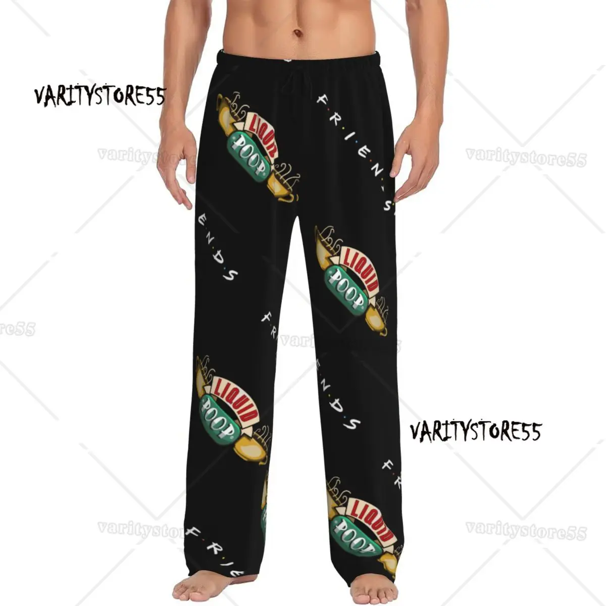 

Мужские пижамные штаны с жидкими какашками на заказ с принтом «Друзья слишком много чашек кофе, ТВ-шоу, одежда для сна, низ с карманами