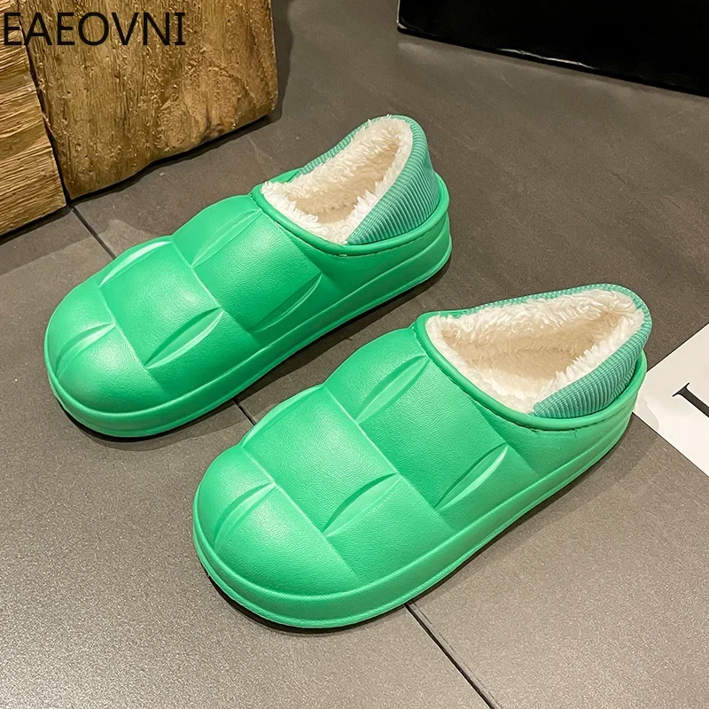 Slippers Men's Home Couple Slipper Classic Round Toe Home Cotton Shoes Keep Warm Anti-slip EAEOVNI Explosive Style Male Shoe New