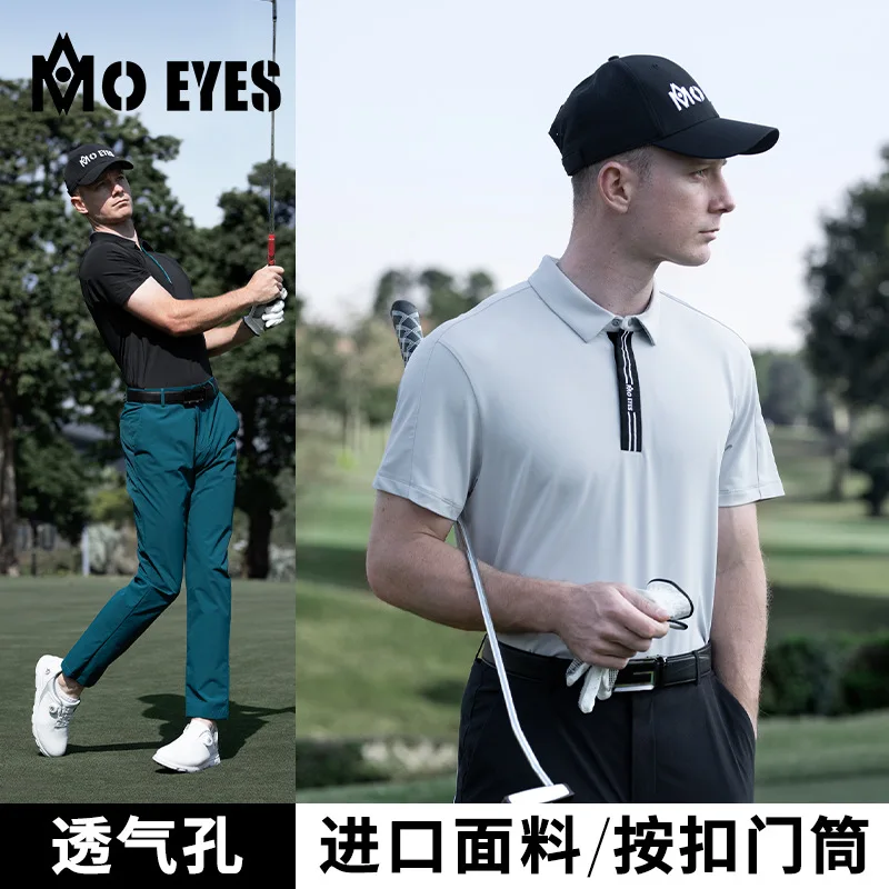 

MO EYES Golf men's spring/summer short-sleeved t-shirts, sportswear, breathable tops, polo shirts