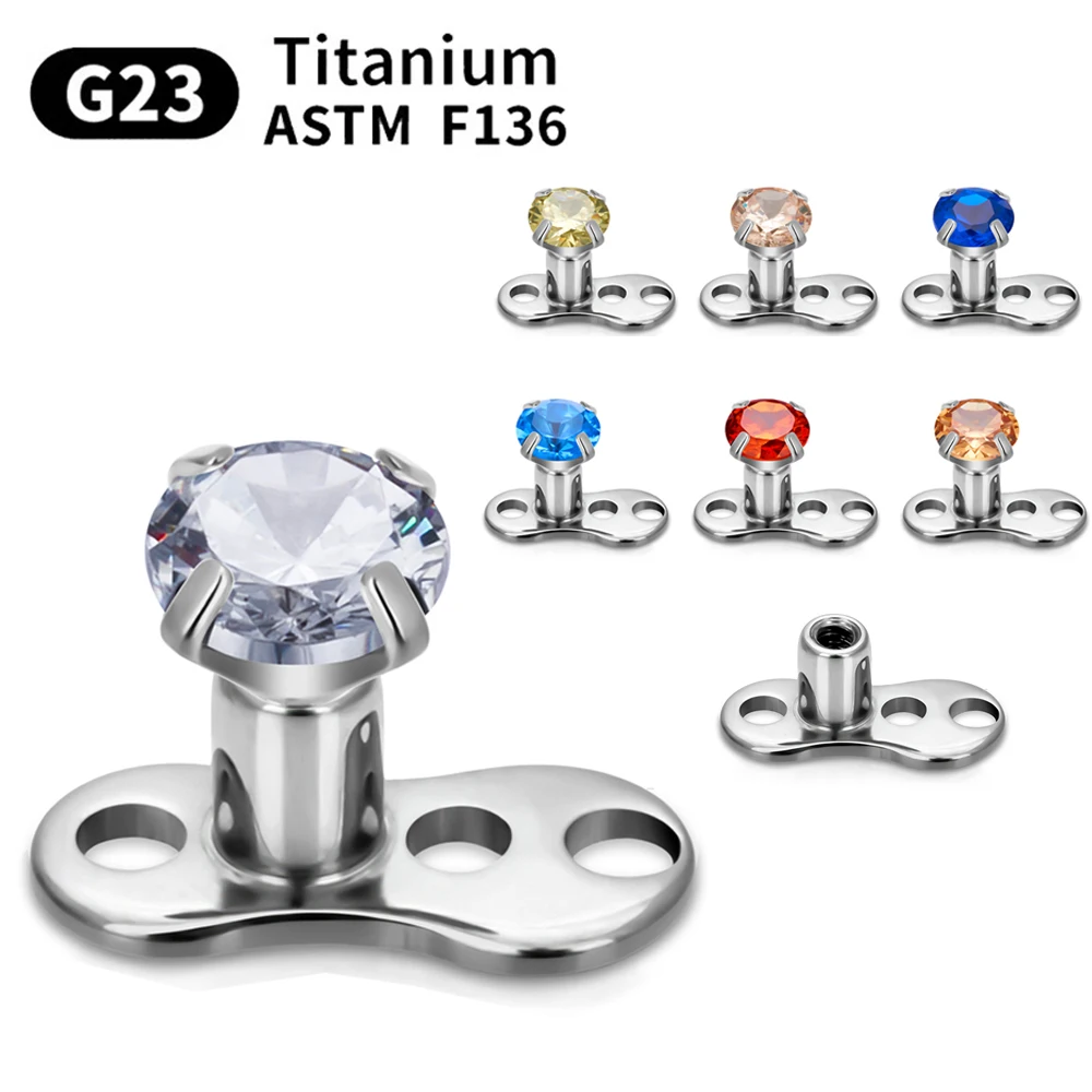 

ASTM F136 Titanium Dermal Anchor Base Top Threaded Skin Diver Surface Piercing Body Jewelry Chest Neck Back Face Wholesale