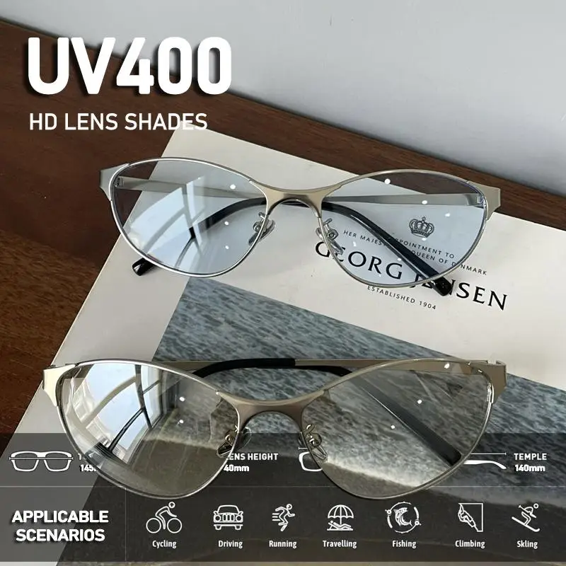 Cat Eye Sunglasses Women Men Y2K Anti-Ultraviolet UV400 Shades Retro Hip Pop Cyberpunk Eyewear