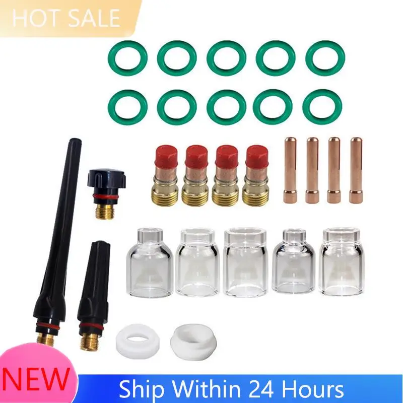 

A78K New TIG Welding Torch TIG Welding Torch Accessories Pyrex-Glass Cup Stubby Gas Lens Torch Welding Supplies