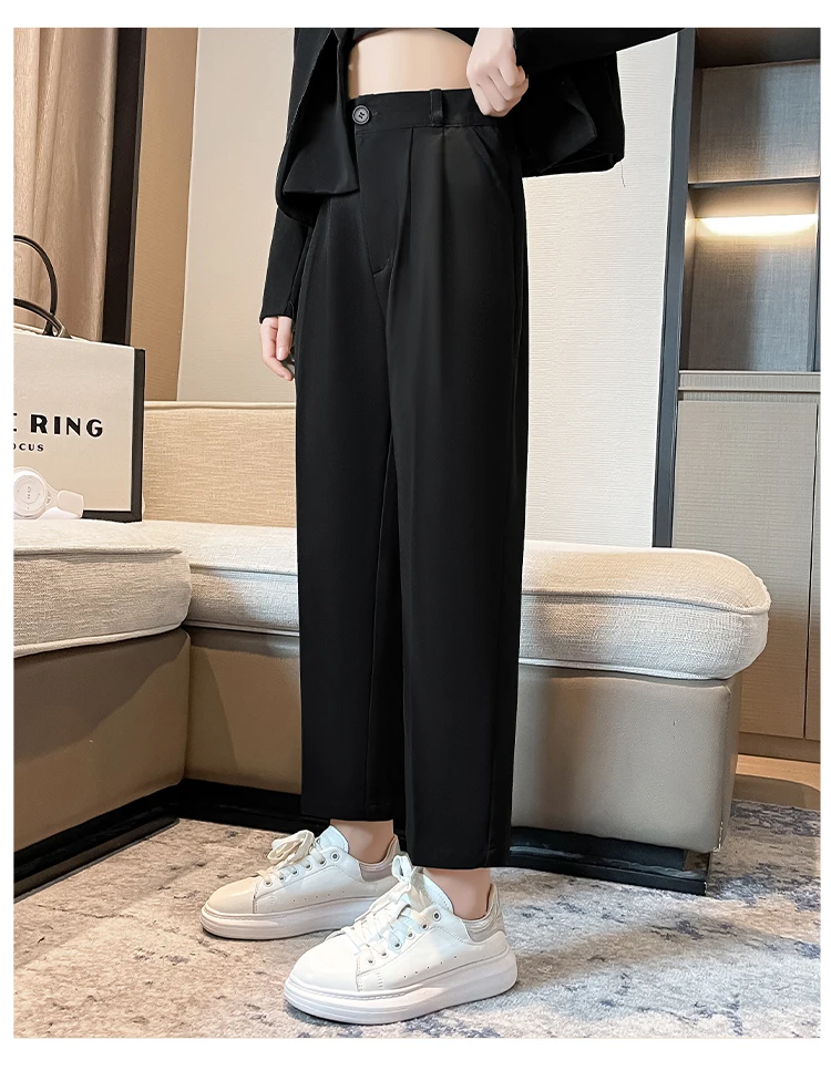 Schwarzer Blazer für Teenager-Mädchen, Cigarette-Hose, Ganzjahres-Bestseller, Hochgeschnittene Lange Hose, Koreanische Kinder-Hochzeitsmode, Formelle Hose – Detail 14