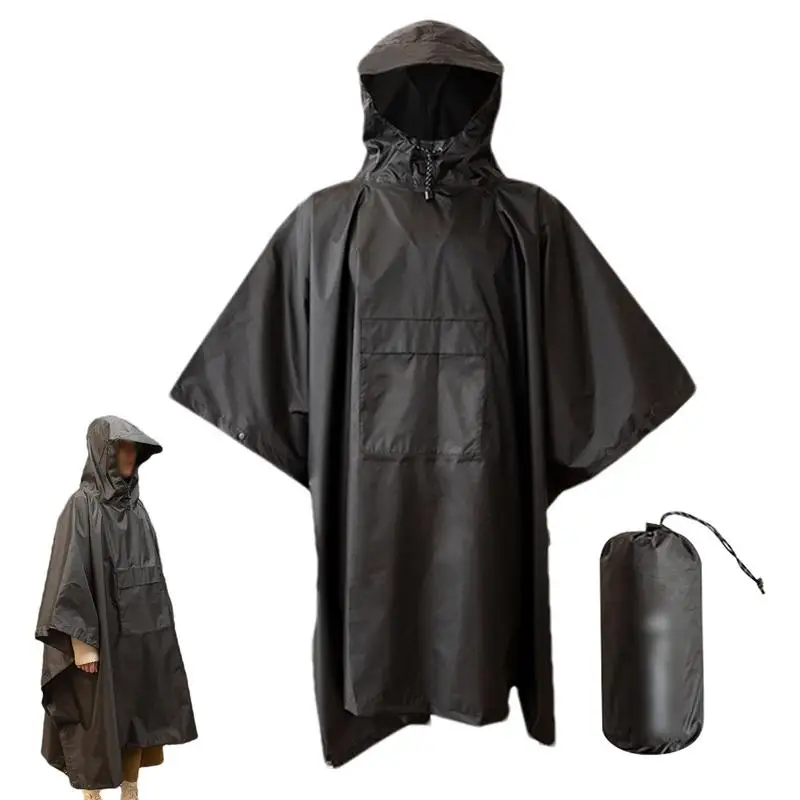 Rain Poncho Raincoats Outdoor Hooded Poncho Waterproof Portable Rain Jacket Rainwear For Travel Camping Commuting Outdoors