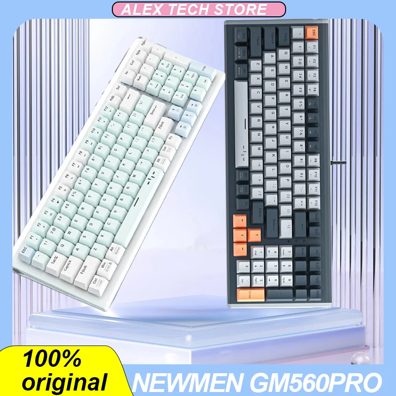 

Механическая Проводная клавиатура Newmen Gm560pro, 100 клавиш, магнитные оси, Rgb, горячая замена, прокладка Rt, аксессуары для ПК