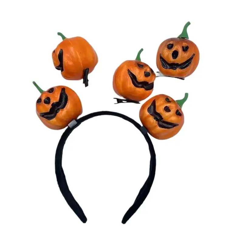 Halloween-Kürbis-Stirnbänder-Set – Entzückende Jack-O'-Lantern-Ohren-Haaraccessoires für festliche Looks – Detail 6