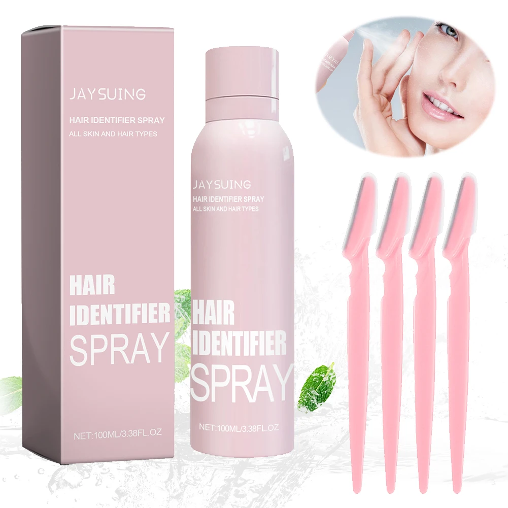 

100ml Skin Dermaplaning Spray with Razors Hair Identifier Spray Hair Identifying Spray for Women for Face Shaving Hair Removal