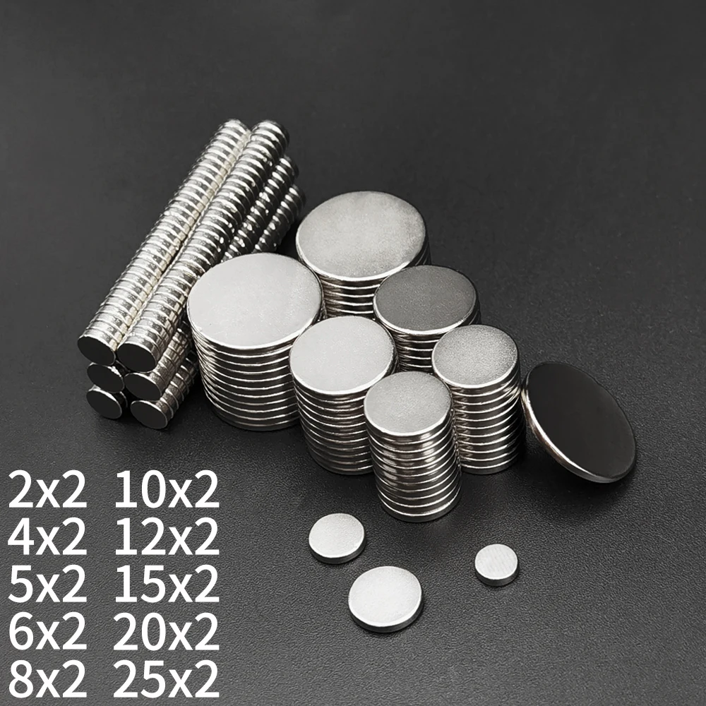 2x2,4x2,5x2,6x2,8x2,10x2,12x2,15x2,20x2mm diameter round magnet small Super Strong Powerful Magnetic neodymium for fridge board