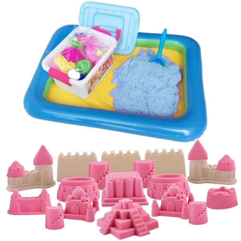 Divertente set da gioco con sabbia colorata, ultraleggero, fai da te, spazio per bambini, giocattolo con sabbia, puzzle, strumenti per giocare con la sabbia, castello di argilla, giocattoli per la spiaggia
