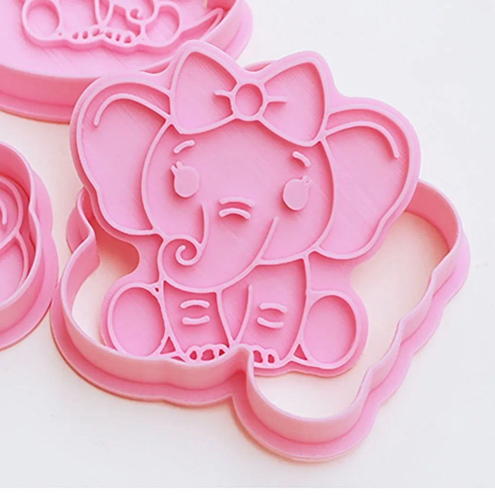 Cartoon Elephant Cookie Cutters Biscuit Mold Stamp Kitchen Baking Pastry Bakeware Dessert Baking Supplies 5