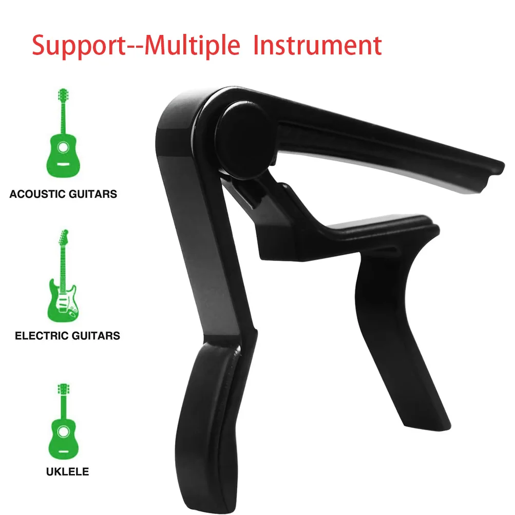 Universal Guitar Capo Quick Change Clamp Key Aluminium Alloy Metal Capo for Electric Guitar Ukulele Mandolin with 5 Guitar Picks