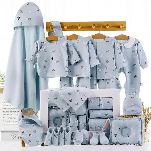 18/22 Pieces Newborn Clothes Baby Gift Pure Cotton Baby Set 0-3 Months Autumn And Winter Kids Clothes Suit Unisex Without Box