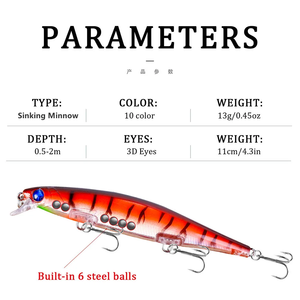 JERKBAIT CHANCE hundido minnow para lucio – wobbler vástago largo - imagen 2