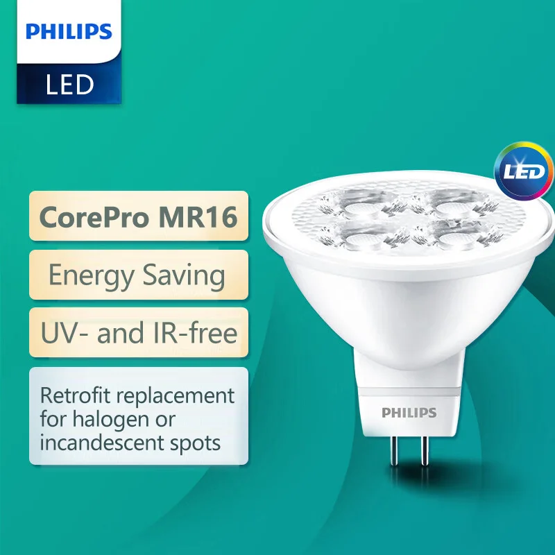 فيليبس كور برو LED بقعة ضوء MR16 3 واط 5 واط 12 فولت عاكس لمبة GU5.3 حامل 2700 كيلو 6500 كيلو الأبيض مصباح مريح للعين لمحلات الفنادق